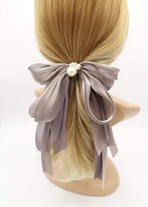 organza multi layered hair bow feminine style hair accessory