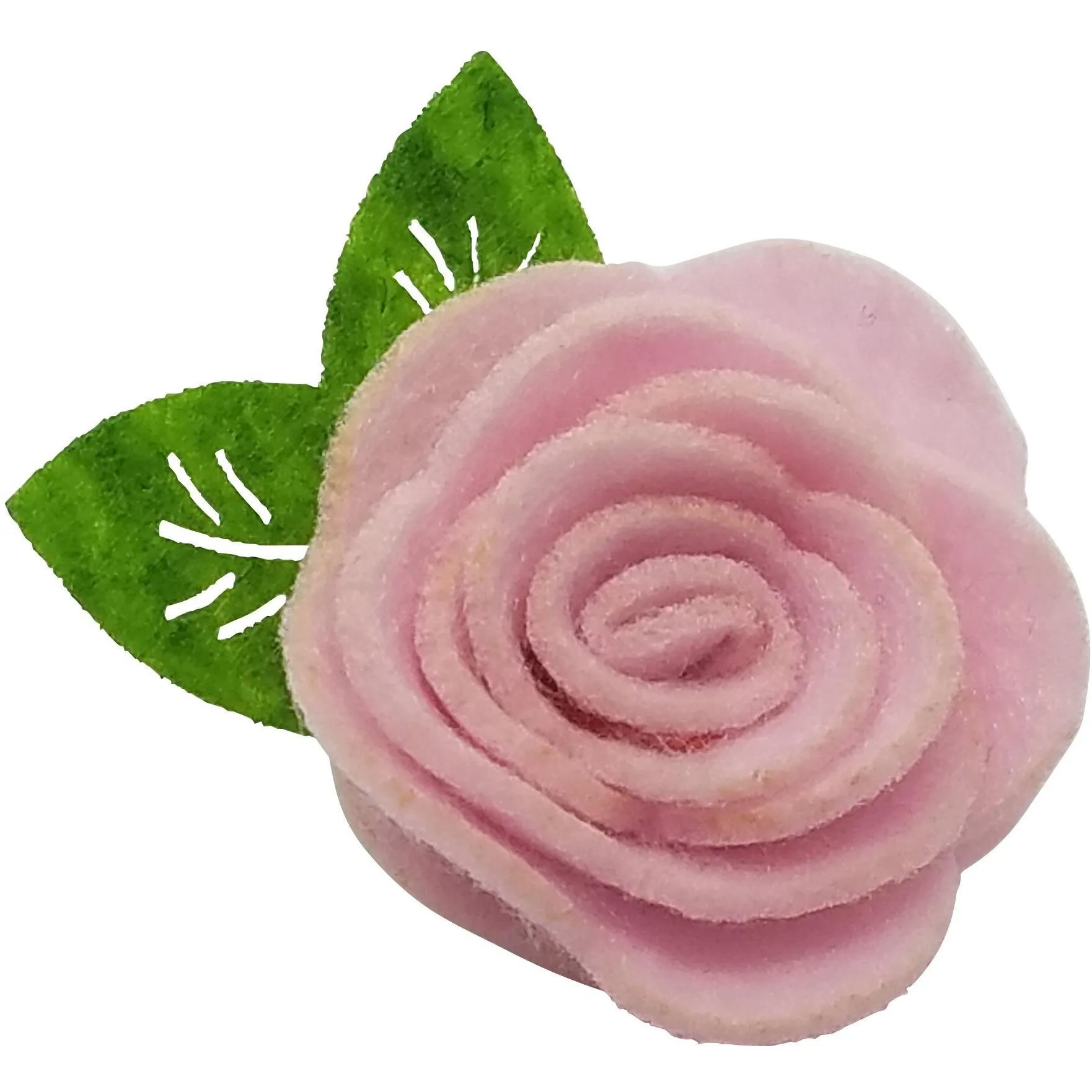 Peach 1.5" Felt Flower Rose Clip