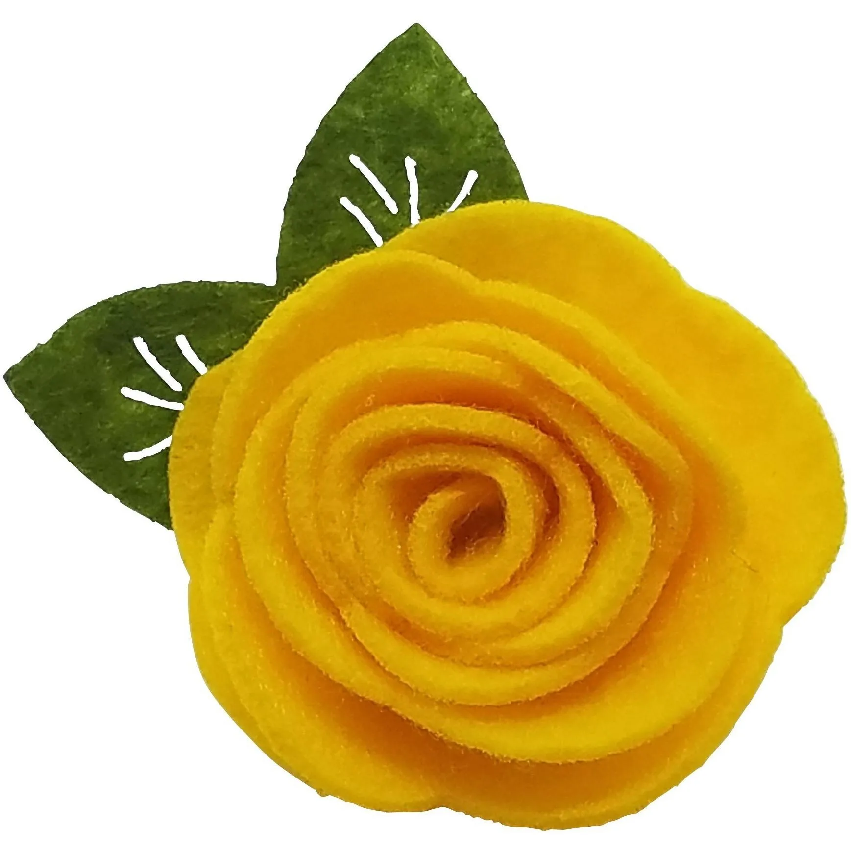 Peach 1.5" Felt Flower Rose Clip