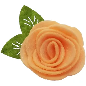 Peach 1.5" Felt Flower Rose Clip