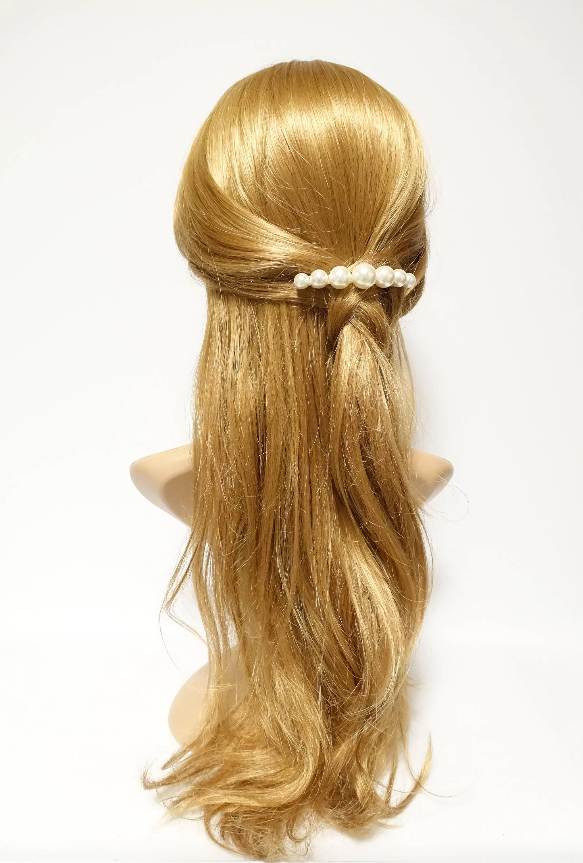 Pearl Ball Beaded French Hair Barrette Banana Hair Clip