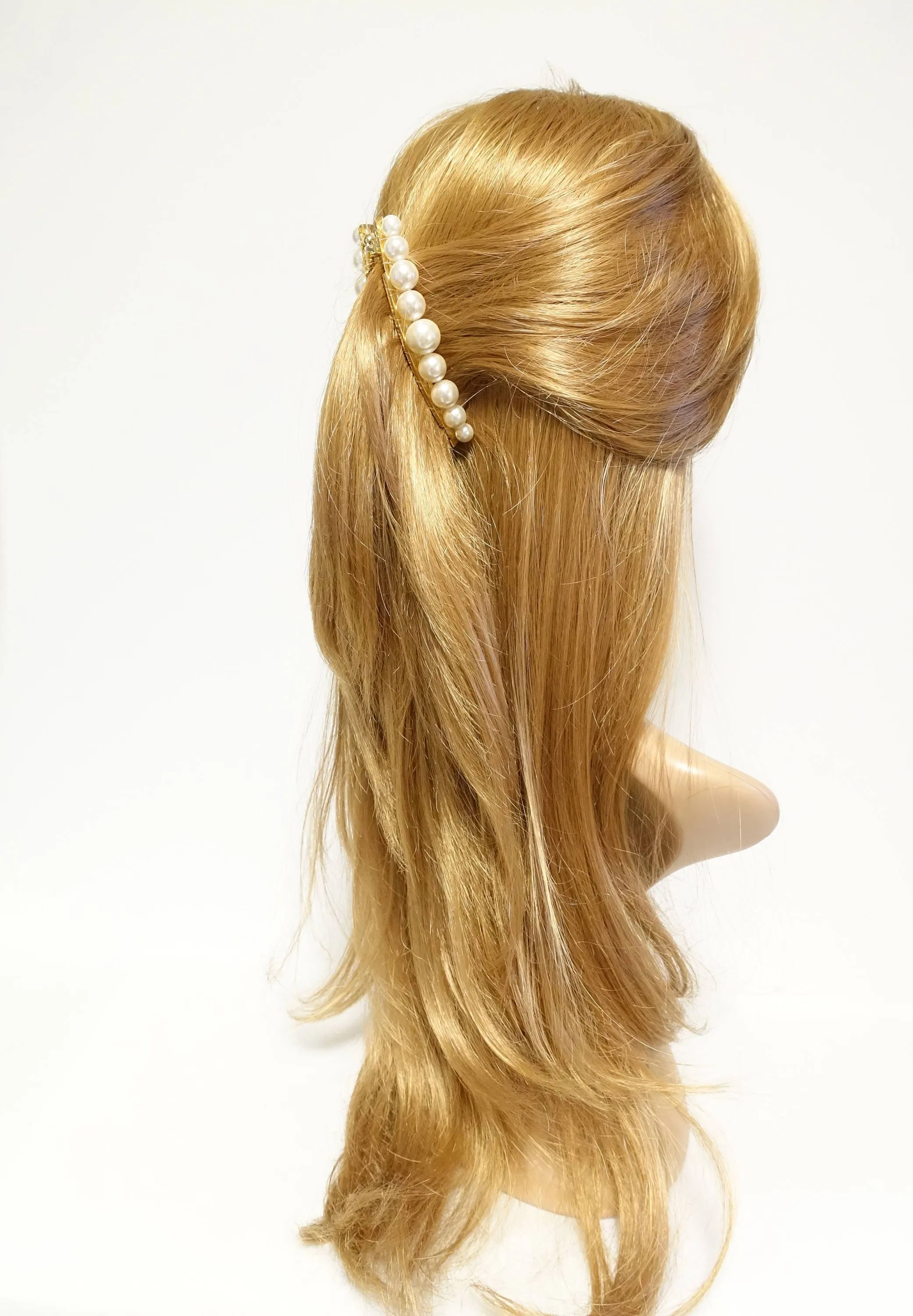 Pearl Ball Beaded French Hair Barrette Banana Hair Clip