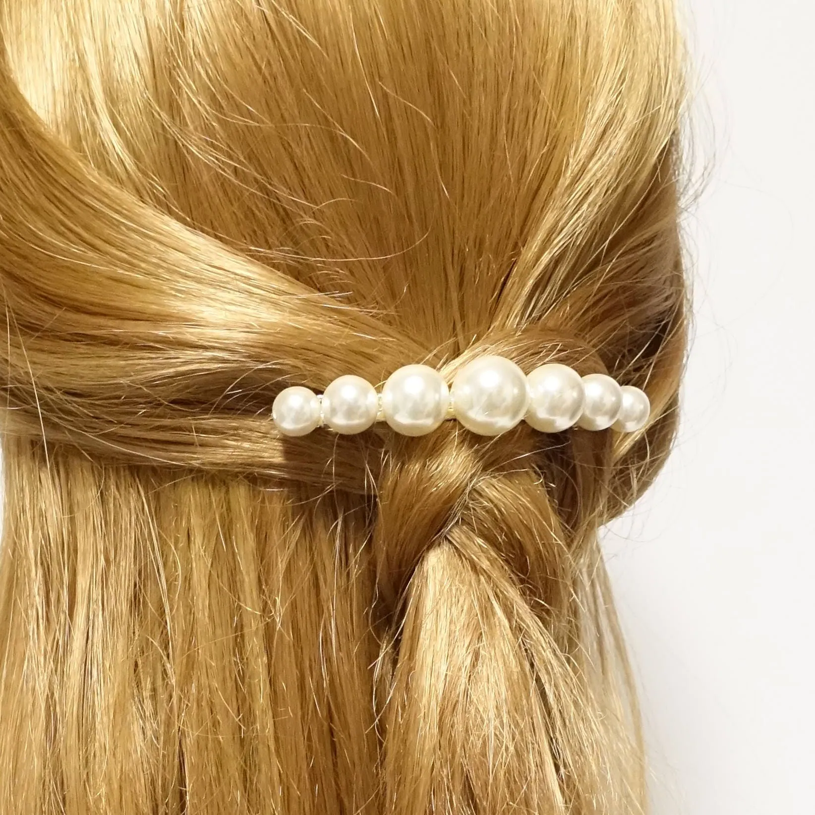 Pearl Ball Beaded French Hair Barrette Banana Hair Clip