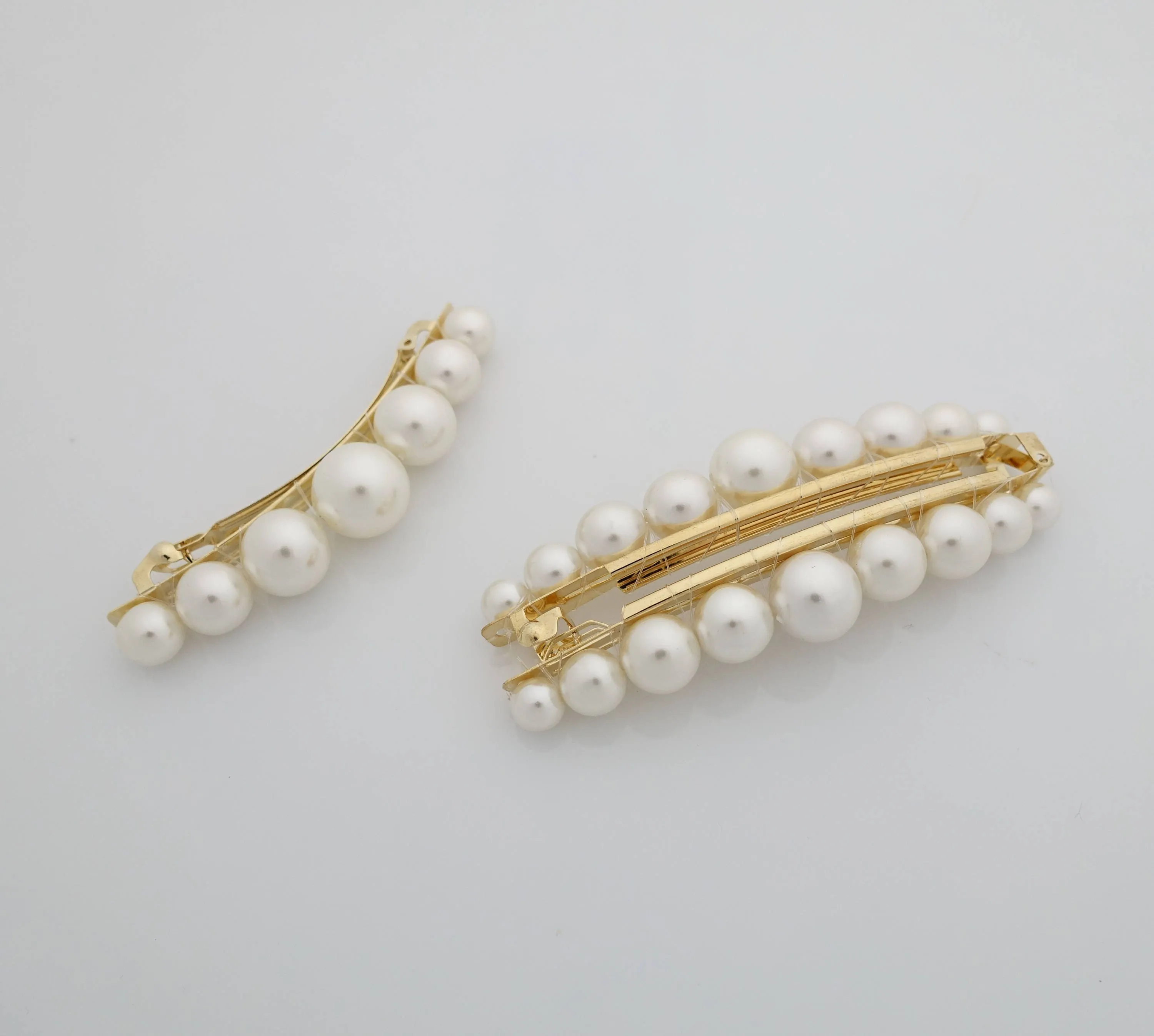 Pearl Ball Beaded French Hair Barrette Banana Hair Clip