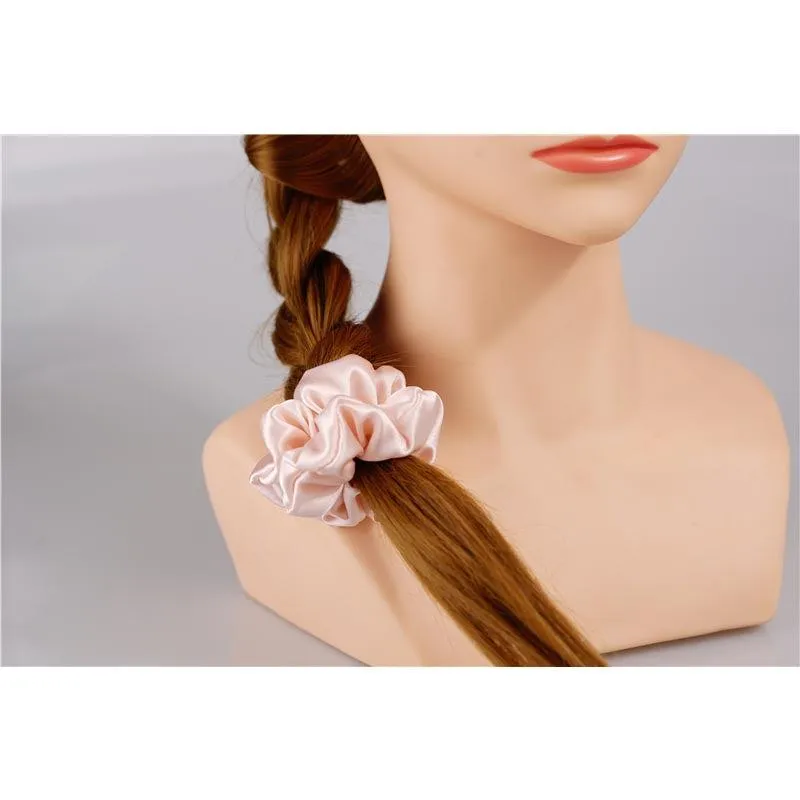 Pink silk scrunchies medium