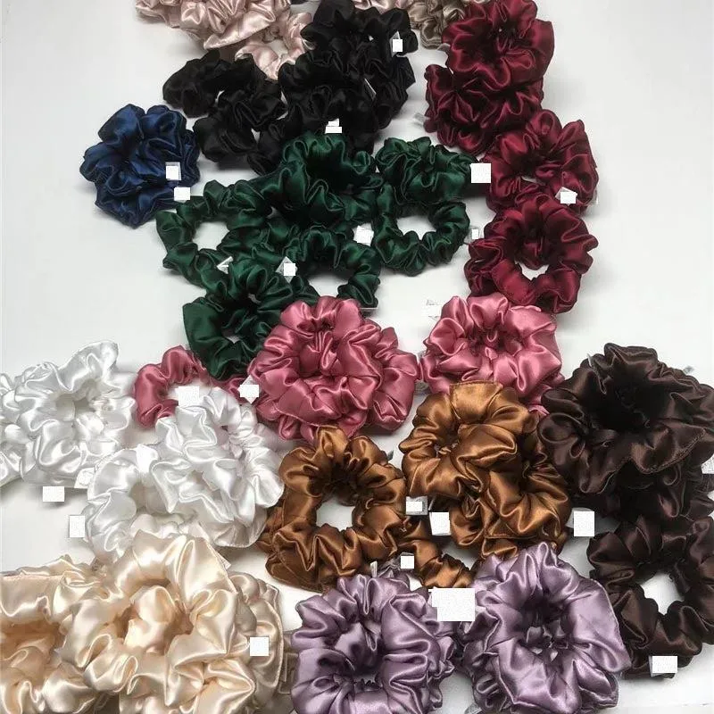 Pink silk scrunchies medium