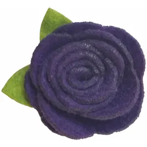 Plum 1.5" Felt Flower Rose Clip