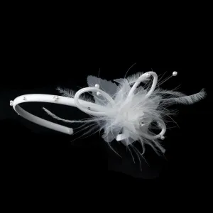 Pretty Flower Girl Feather Headband