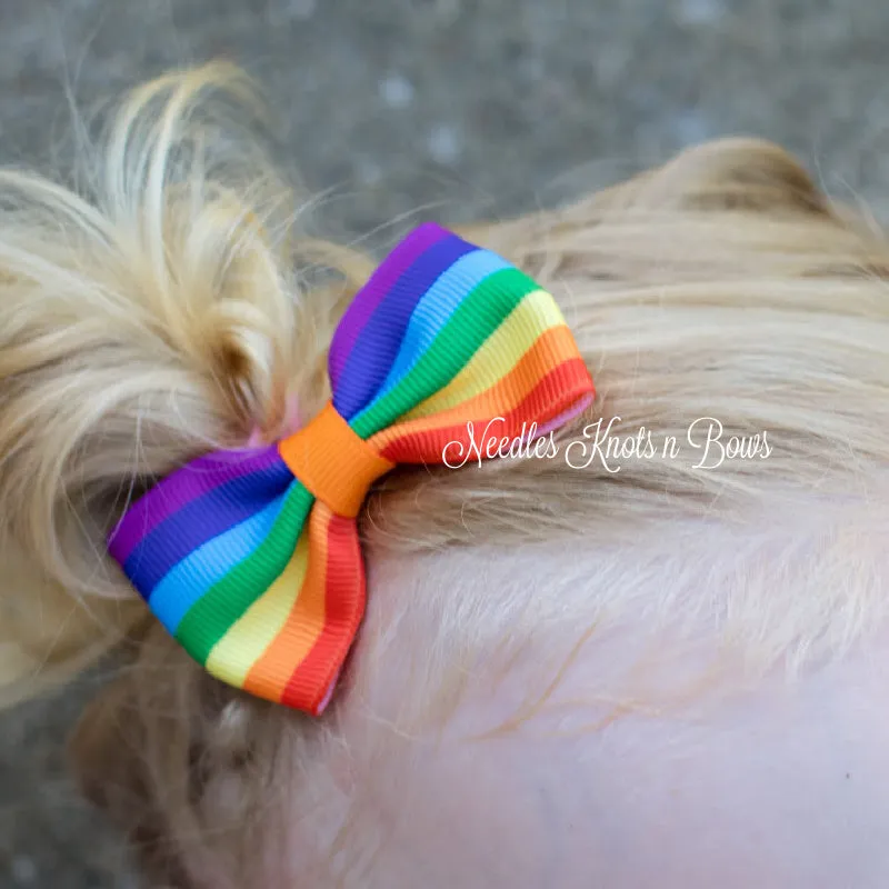 Rainbow Hair Clips, Pigtail Bows, Hair Accessories