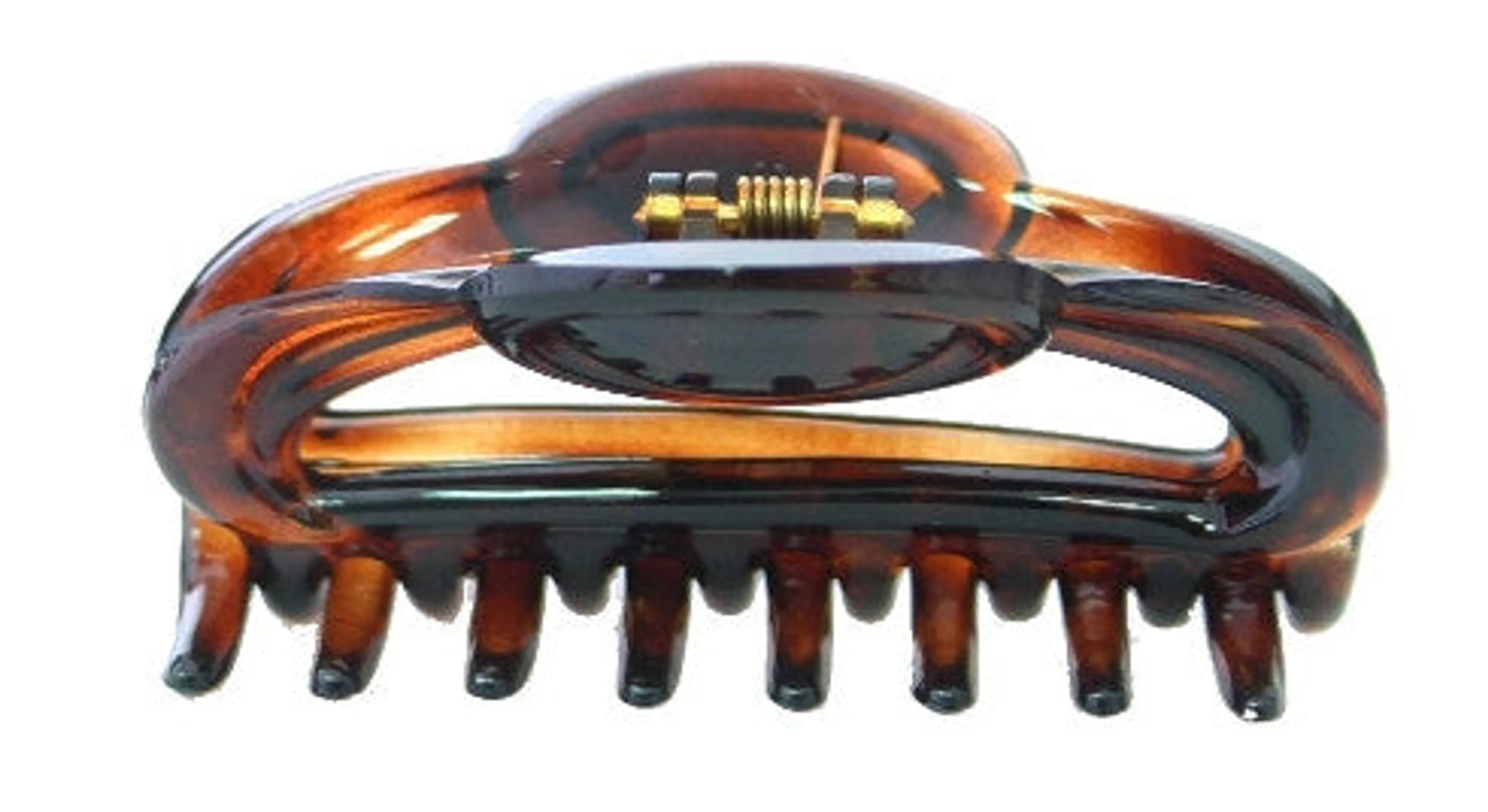 Small Open Button Hair Claw Tortoise Shell