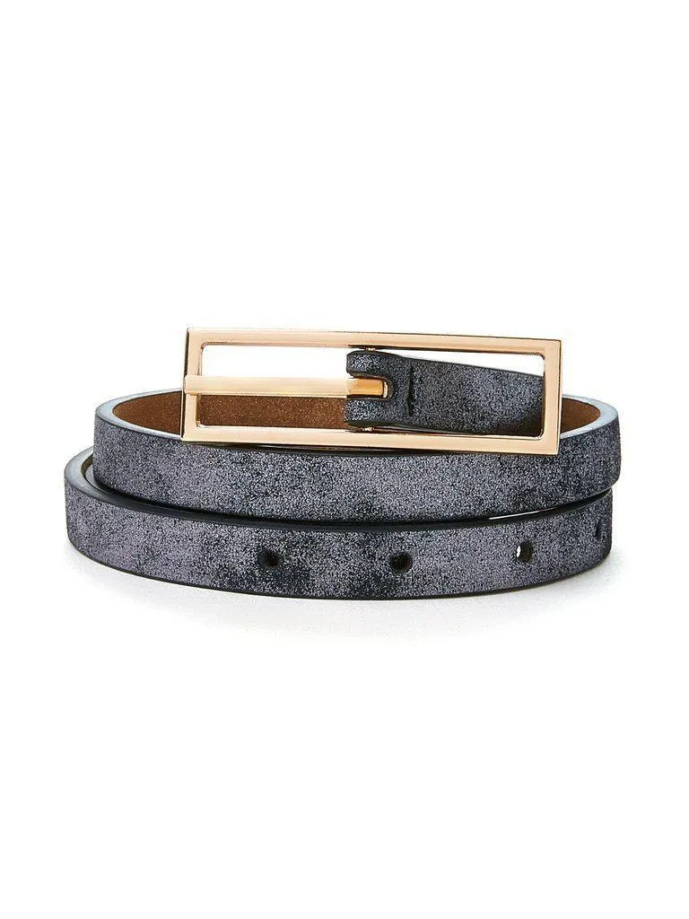 Square Buckle Skinny Belt