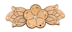 Stone Flower Automatic Barrette Decorated w/ Swarovski Crystals