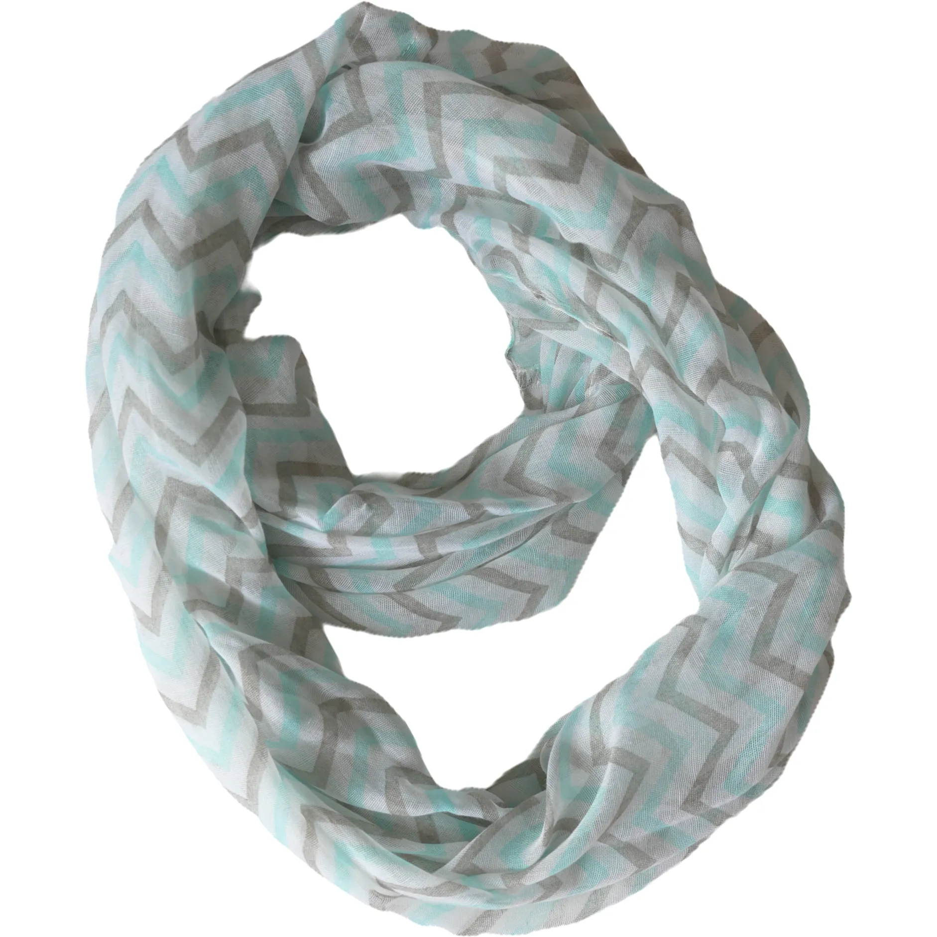 Teal Chevron Infinity Scarf