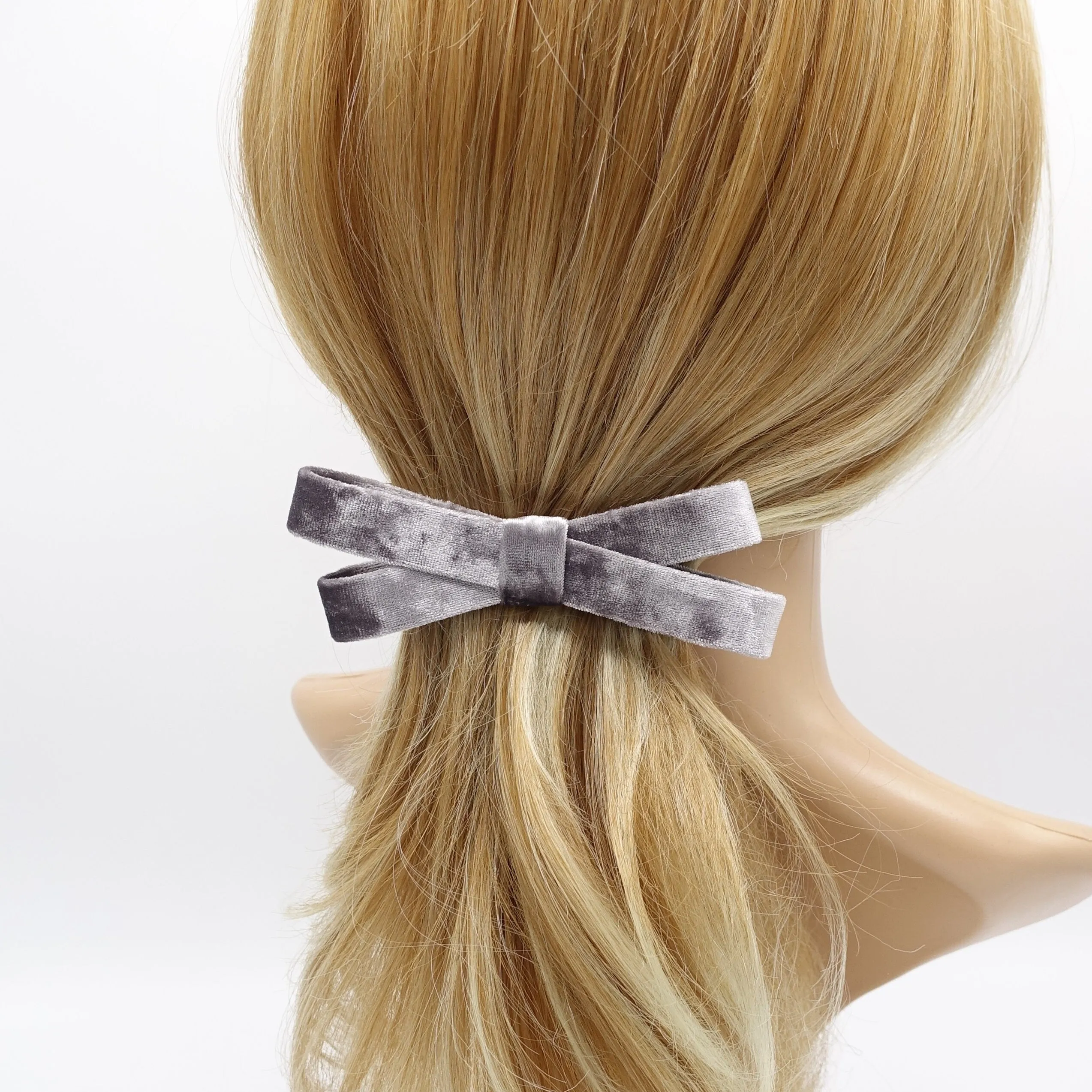 velvet bow barrette, velvet ribbon barrette, hair accessory shop for women