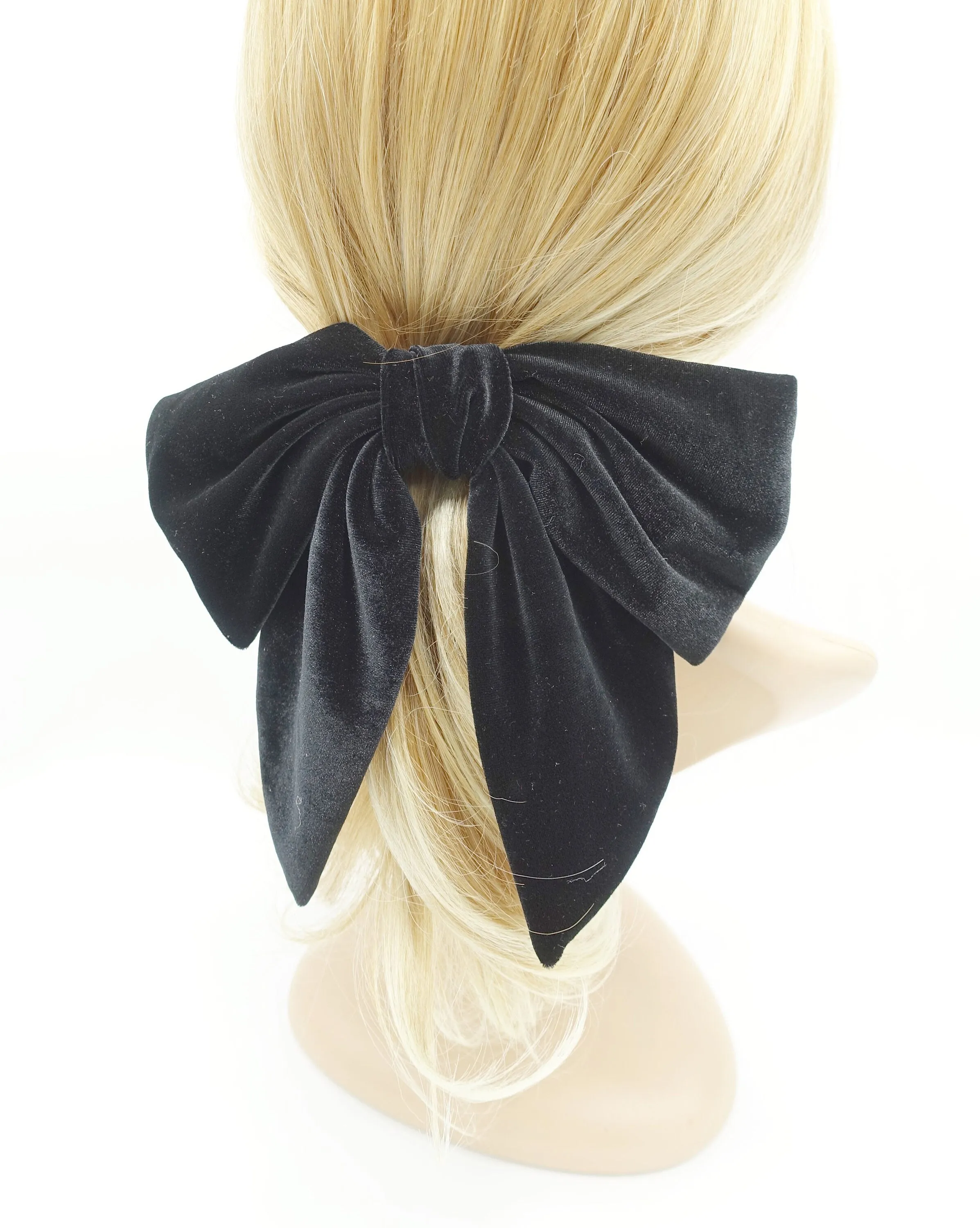 velvet hair bow pointed big bow stylish women hair accessory for women