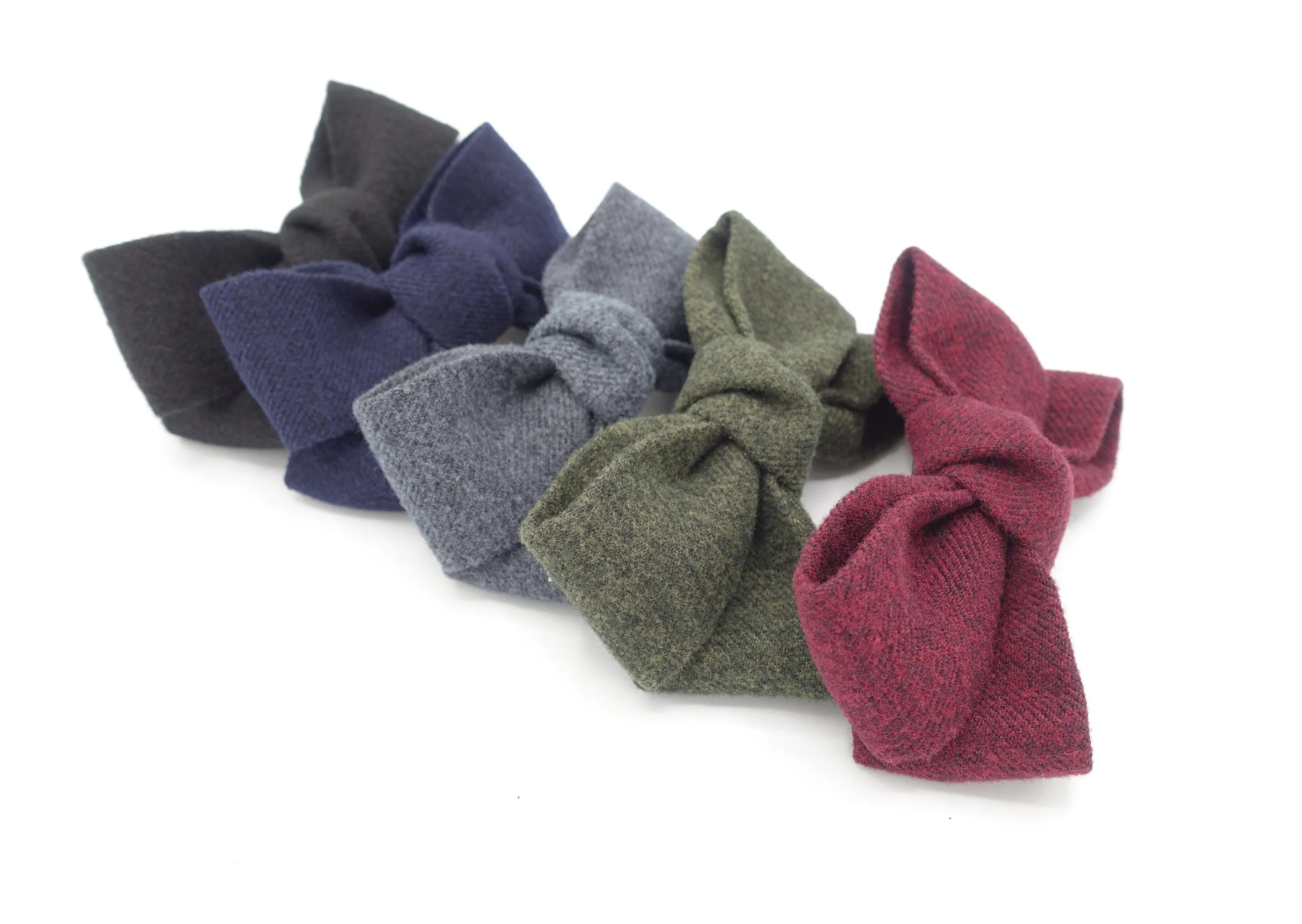 woolen x pattern hair bow Fall Winter women accessory