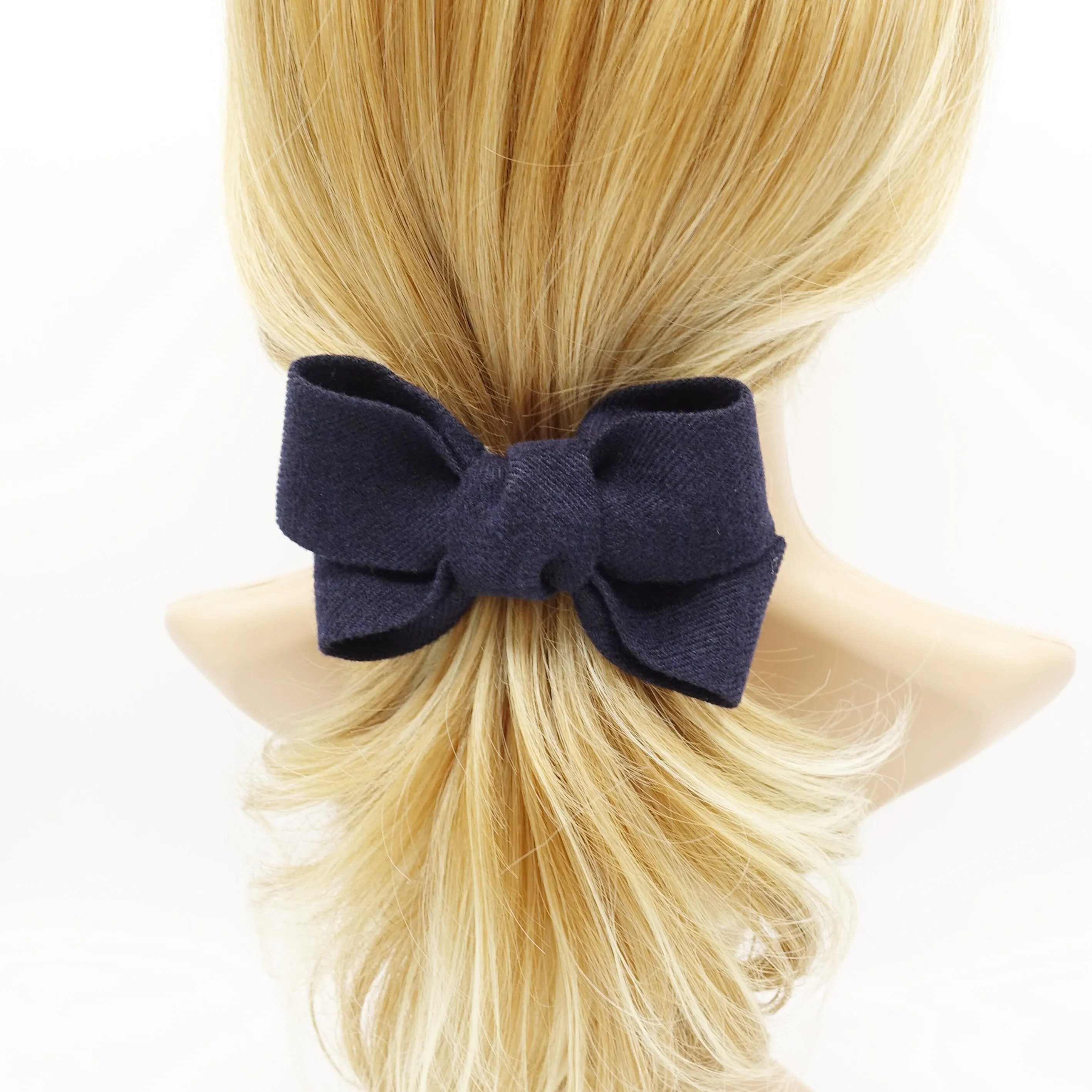 woolen x pattern hair bow Fall Winter women accessory